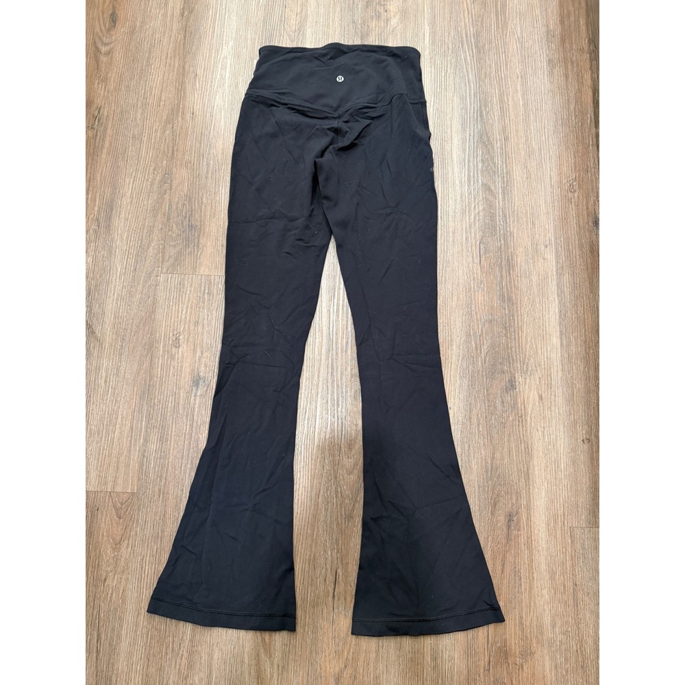 Lululemon Groove Super-High-Rise Flared Pant Black Nulu Yoga Pants 6 LW5EU3S
